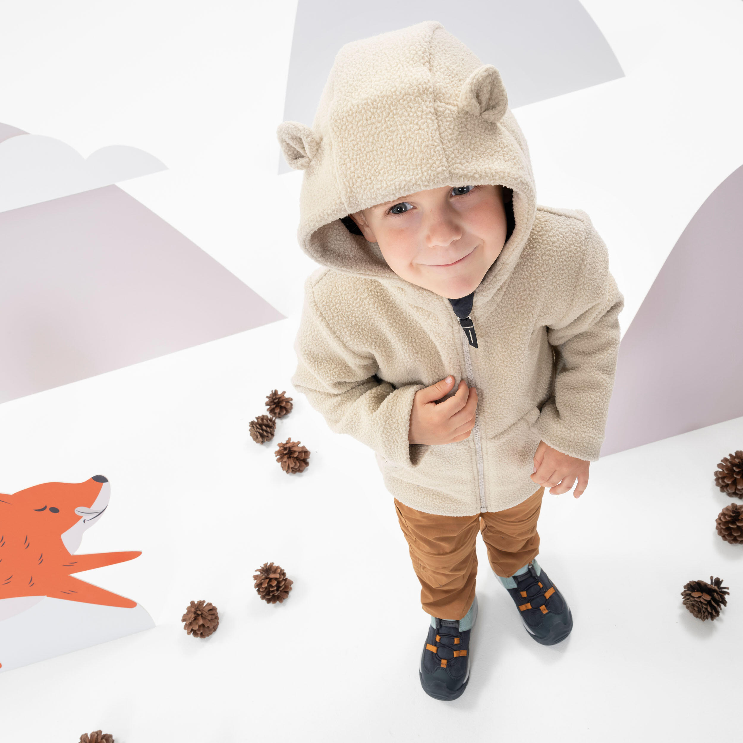Chamarra polar de senderismo - MH500 KID beige - niños 2-6 años  19/51