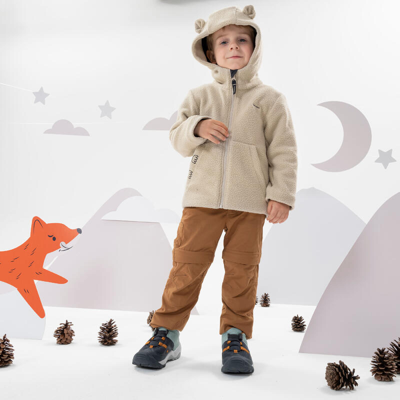 Fleecejacke Kinder Gr. 92–116 Wandern - MH500 beige 