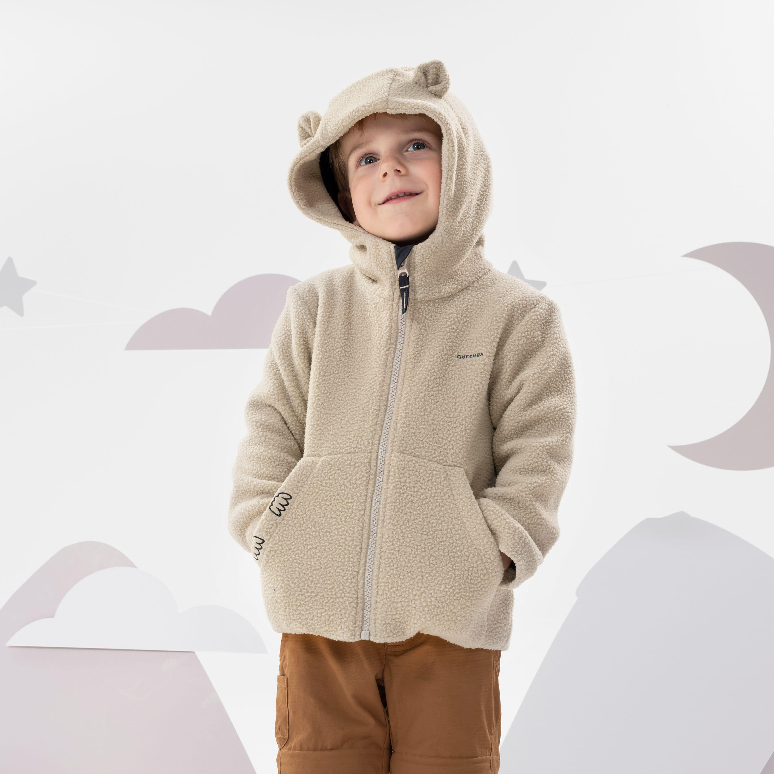 Chamarra polar de senderismo - MH500 KID beige - niños 2-6 años  21/51