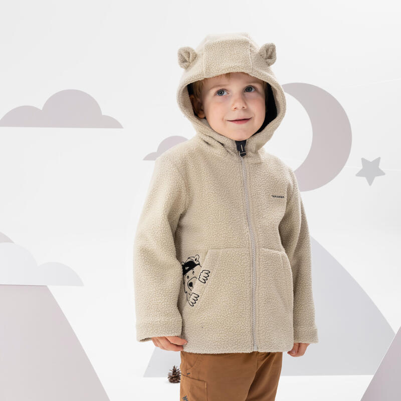 Wandeljas voor kinderen MH500 fleece beige 2-6 jaar