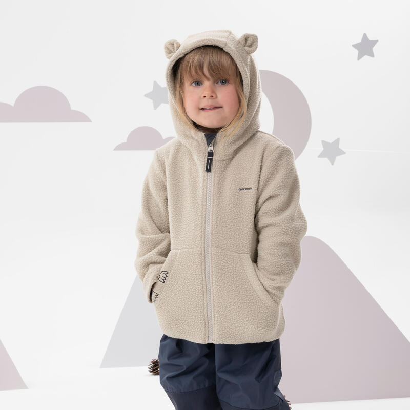 Fleecejacke Kinder Gr. 92–116 Wandern - MH500 beige 