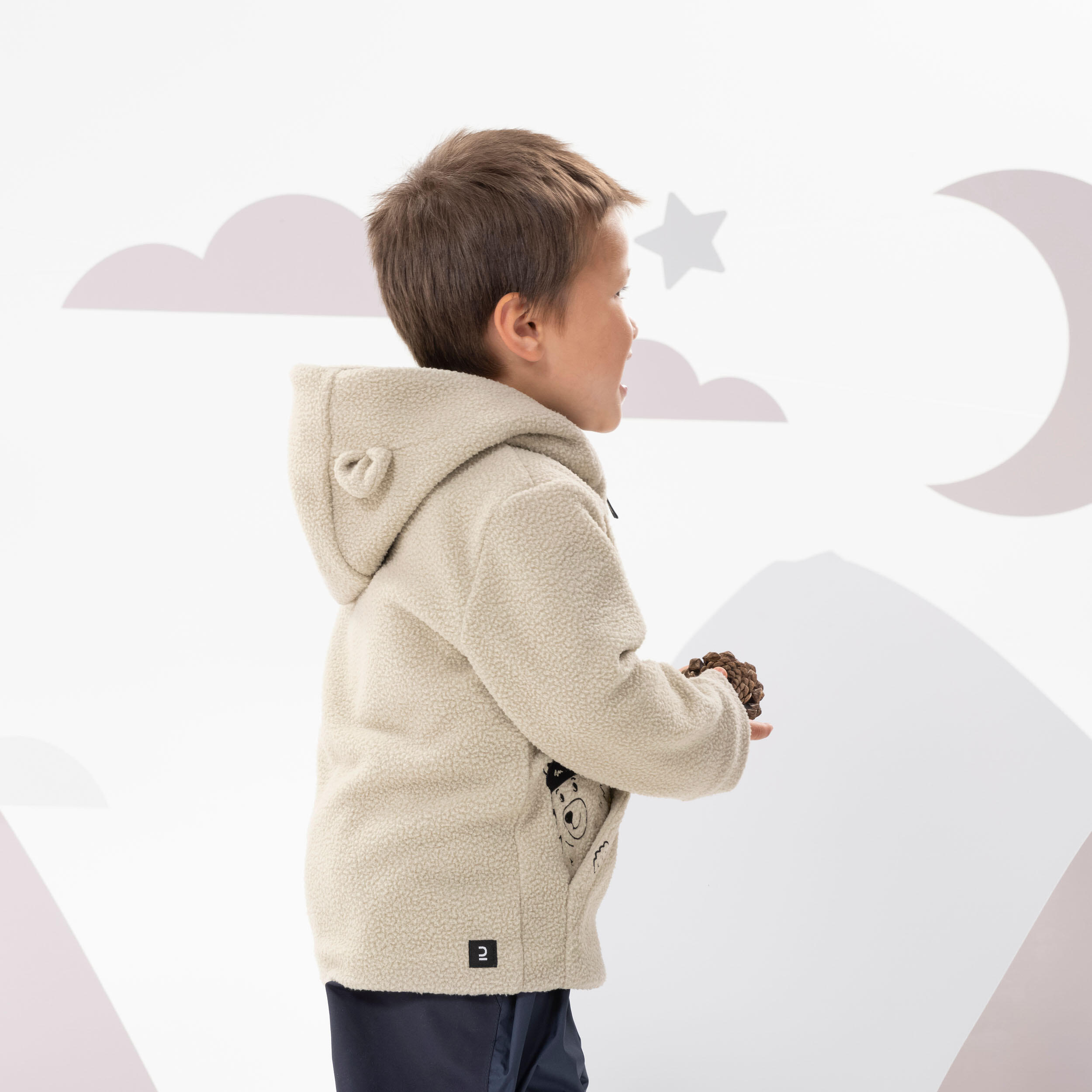 Chamarra polar de senderismo - MH500 KID beige - niños 2-6 años  31/51