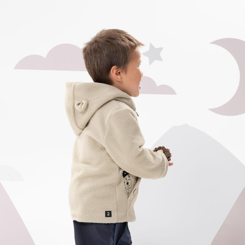 Veste polaire de randonnée - MH500 KID beige - enfant 2-6 ans