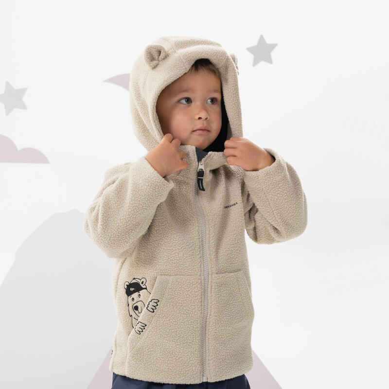 Chaqueta polar de senderismo - MH500 KID beige - niños 2-6 años 