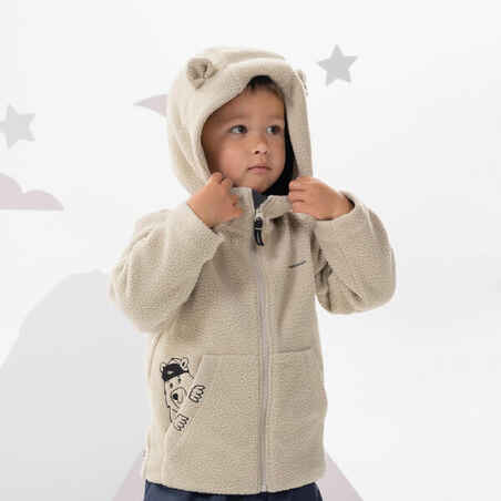 Vaikiškas žygių fliso džemperis „MH500 Kid“, 2–6 m. vaikams, smėlio spalvos