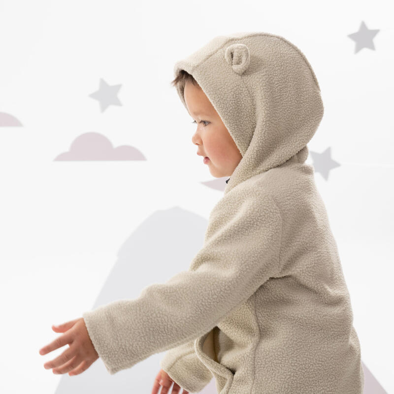 Veste polaire de randonnée - MH500 KID beige - enfant 2-6 ans