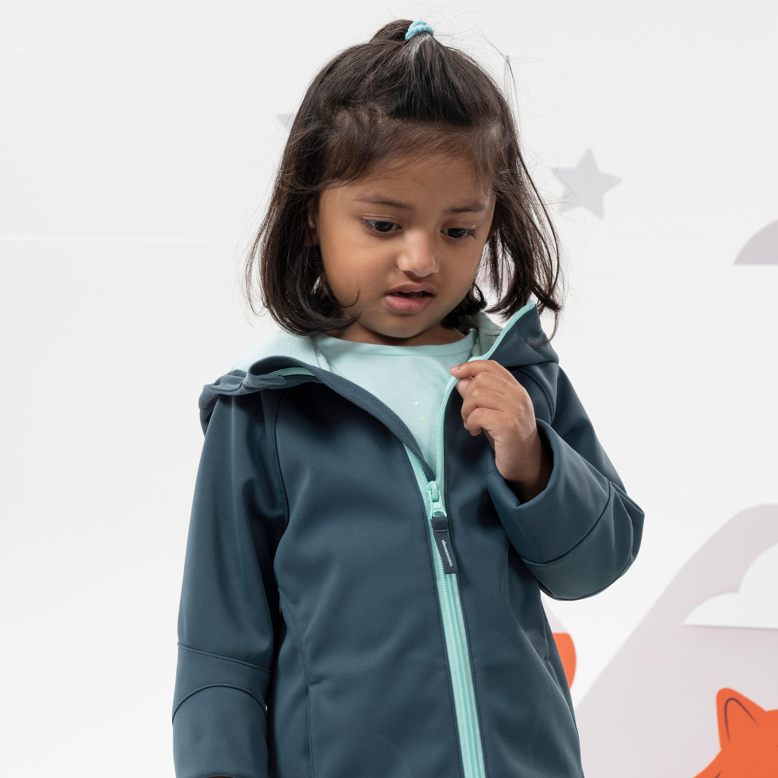 Kids’ Softshell Hiking Jacket - MH550 - Aged 2-6 - Grey 4/4