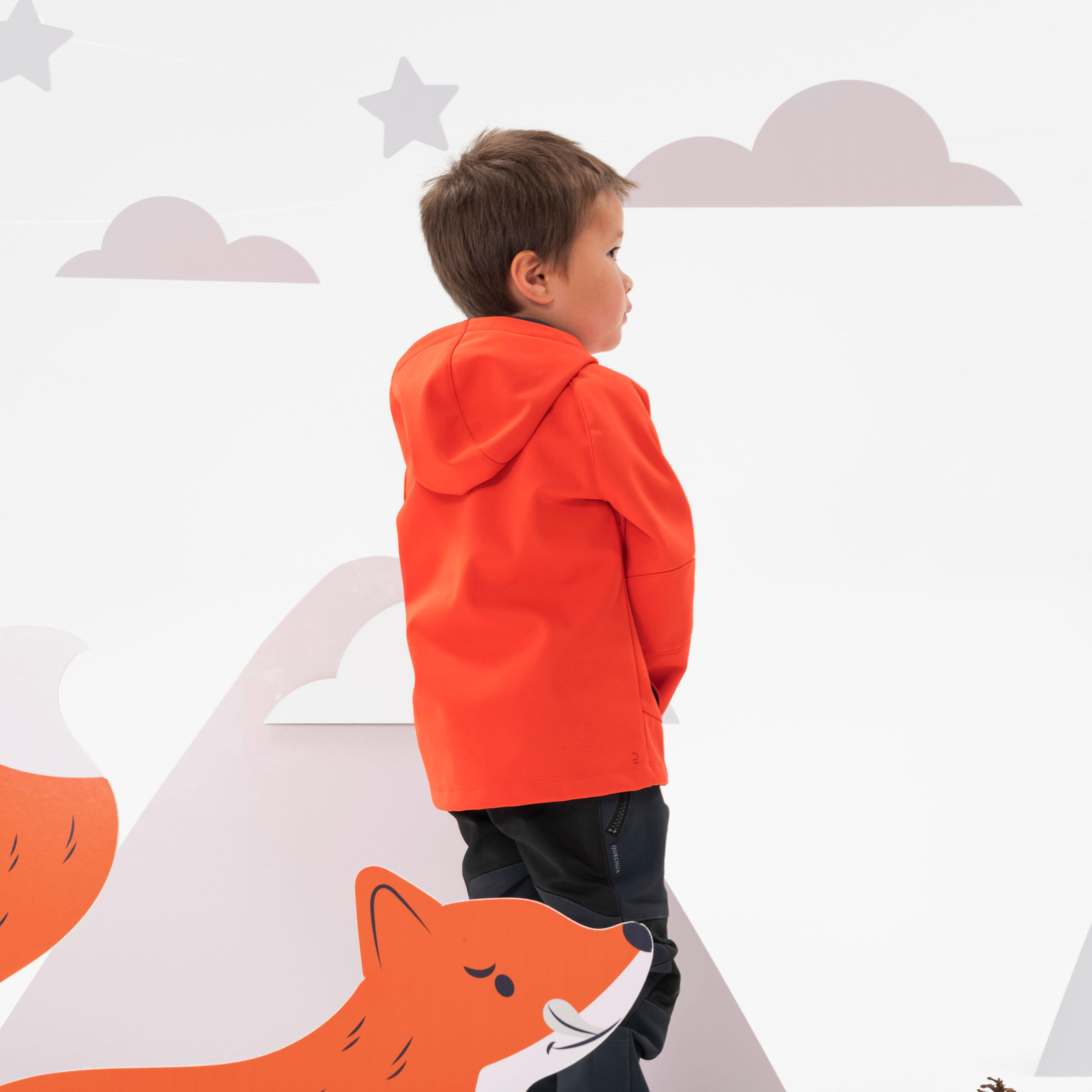 Softshell Hiking jacket - MH550 Bright Orange - Ages 2-6 4/5