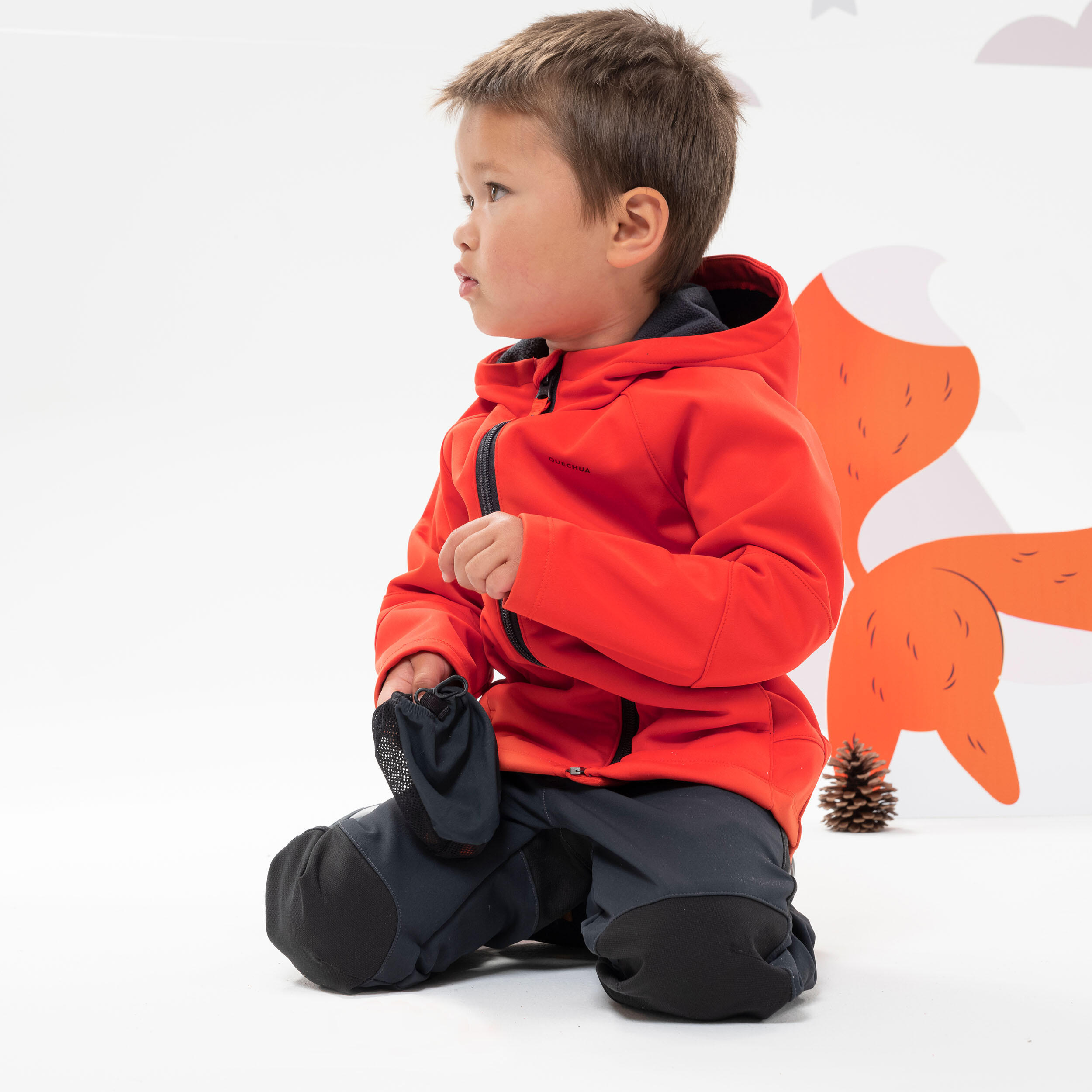 Softshell de montaña y trekking con capucha Niños 2-6 años Quecha MH900 4/6
