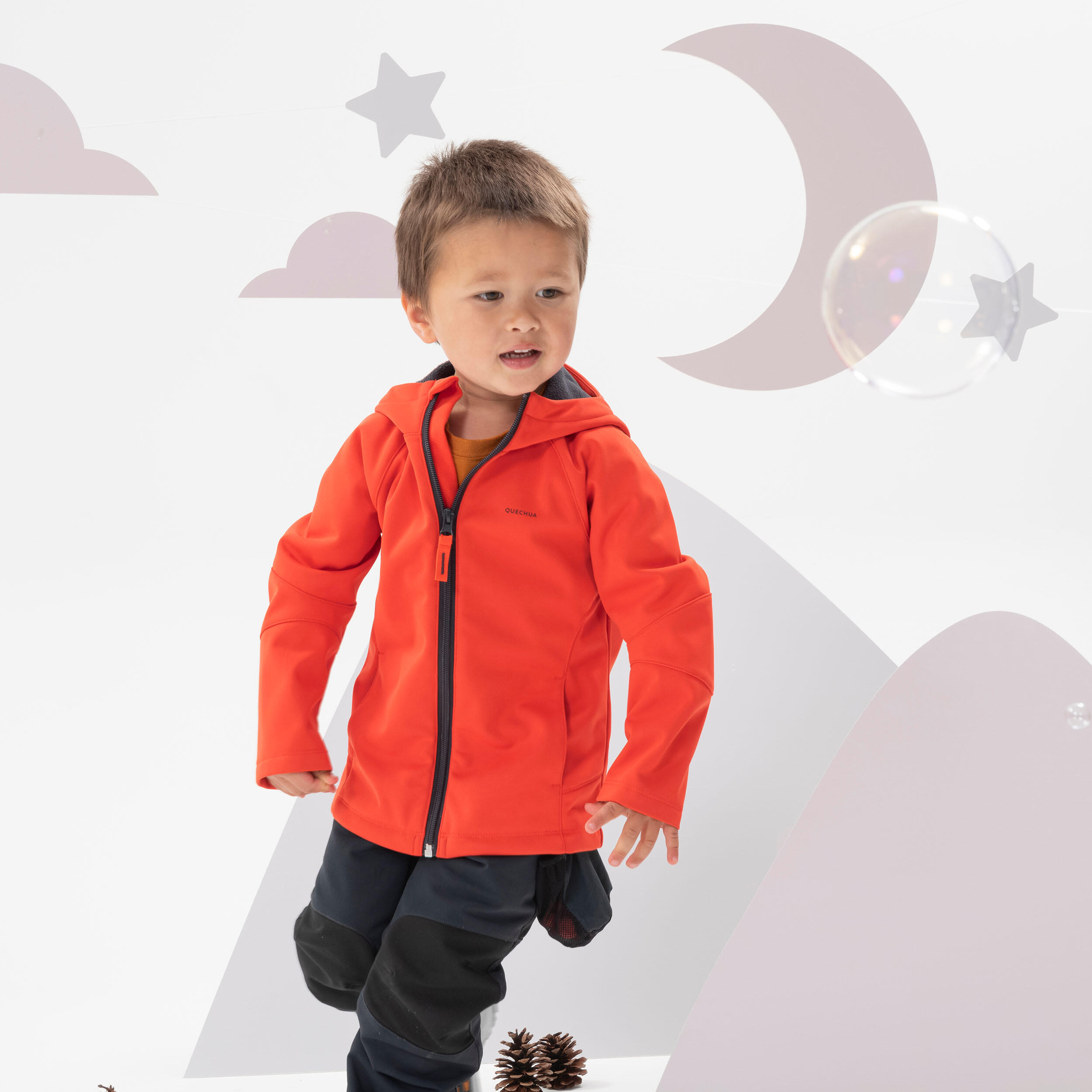 Softshell Hiking jacket - MH550 Bright Orange - Ages 2-6 5/5