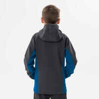 Boys’ Softshell Hiking Jacket Aged 7-15 MH550 - Blue and Grey