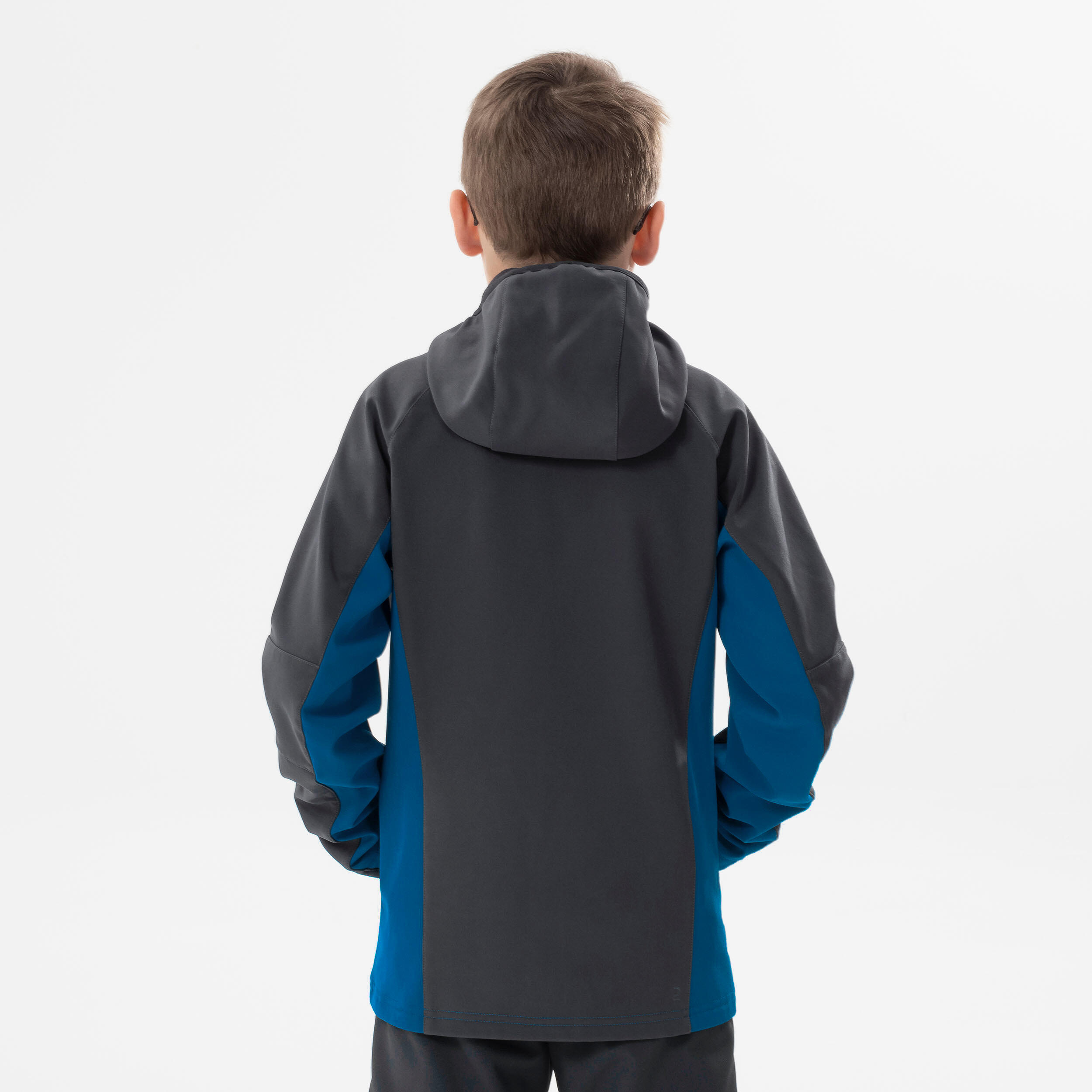 Boys’ Softshell Hiking Jacket Aged 7-15 MH550 - Blue and Grey 5/7