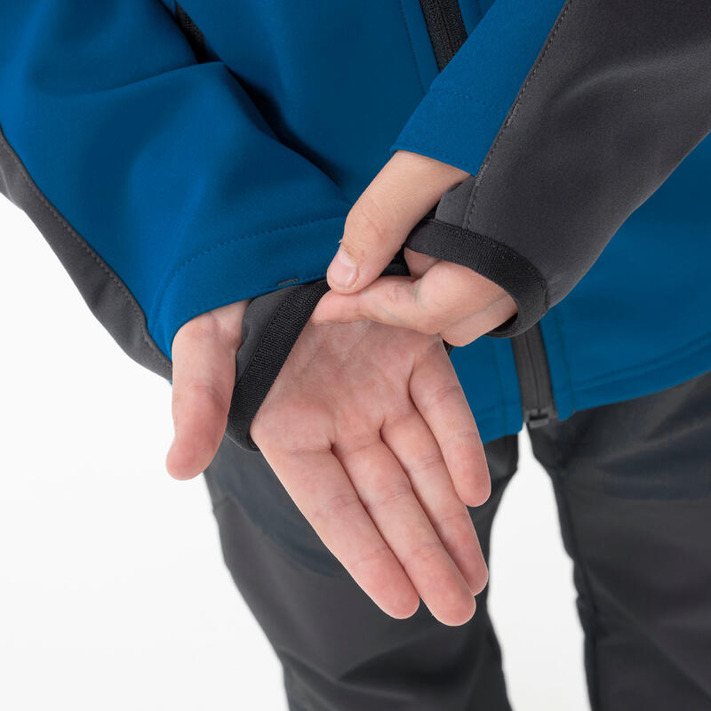 Veste softshell de randonnée enfant 7-15 ans, MH900 bleu et gris