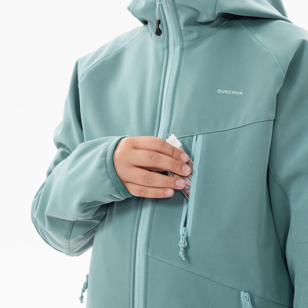 ДЕТСКО SOFTSHELL ЯКЕ ЗА ПРЕХОДИ MH550, 7-15 ГОДИНИ, ПАСТЕЛНОЗЕЛЕНО