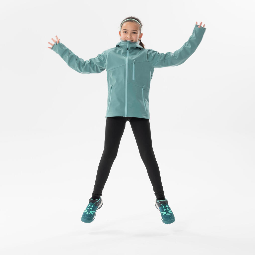 Laste softshell matkajakk MH550, pastelne roheline