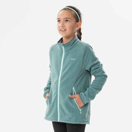 Girls’ Fleece Hiking Jacket Aged 7-15 MH150 - Dark Green