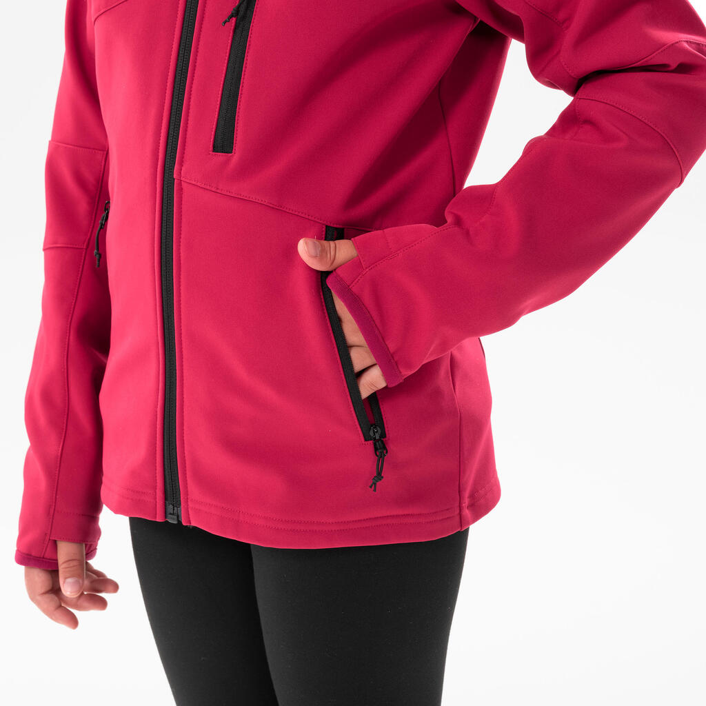 Laste softshell matkajakk MH550, pastelne roheline