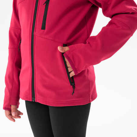 VESTE SOFTSHELL RANDONNEE - MH550 FRAMBOISE - ENFANT 7-15 ANS