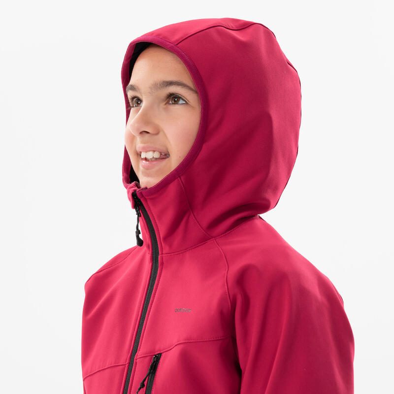 VESTE SOFTSHELL RANDONNEE - MH550 FRAMBOISE - ENFANT 7-15 ANS