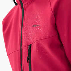 VESTE SOFTSHELL RANDONNEE - MH550 FRAMBOISE - ENFANT 7-15 ANS