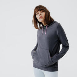 Sweat à capuche running chaud femme - Hood 500 gris foncé