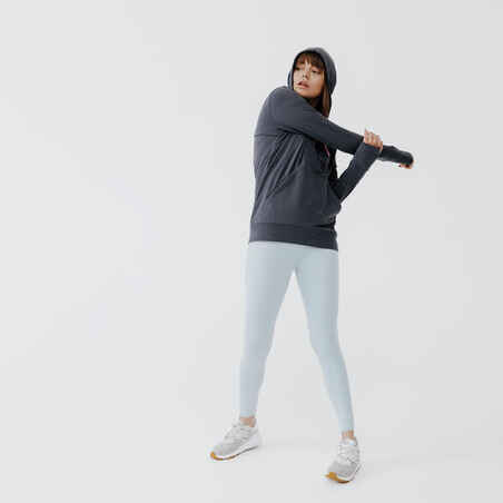 500 women's running hoodie - dark grey