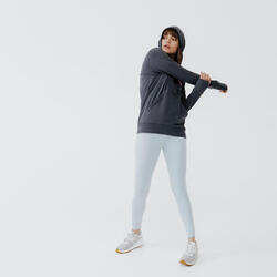 Sweat à capuche running chaud femme - Hood 500 gris foncé