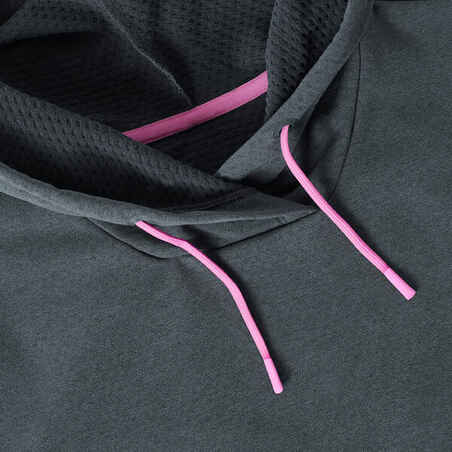 500 women's running hoodie - dark grey