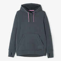 500 women's running hoodie - dark grey