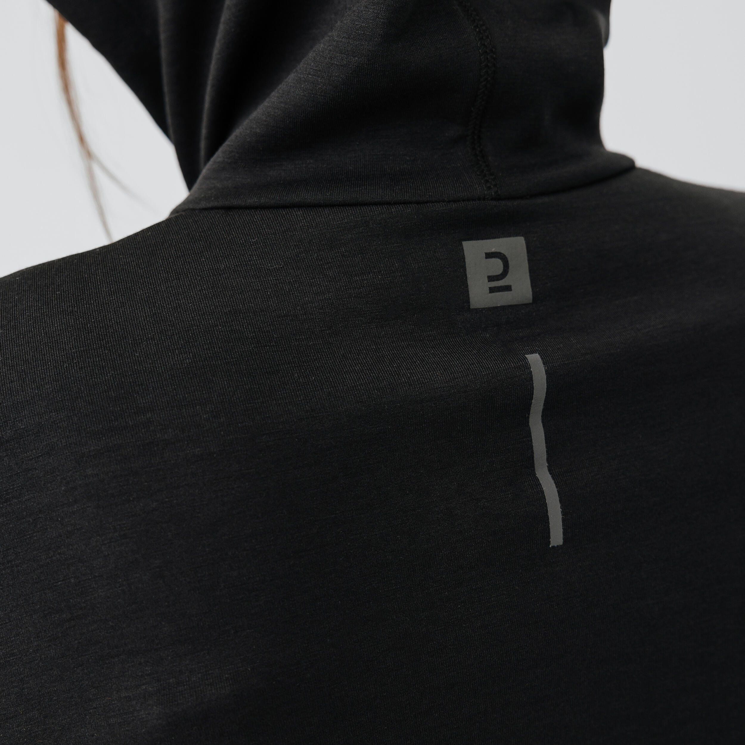 500 women's warm running/jogging hoodie - black 7/9