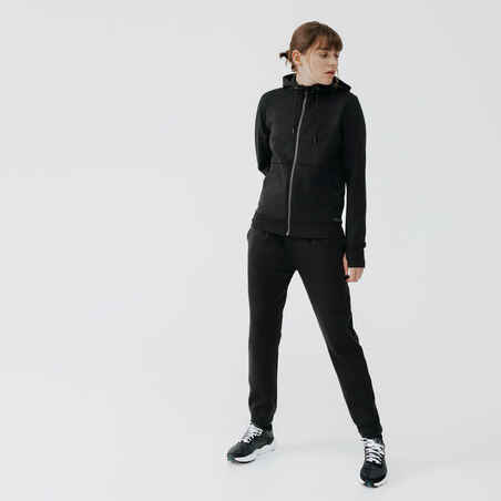 Moteriškas šiltas bėgimo džemperis „500“, juoda
