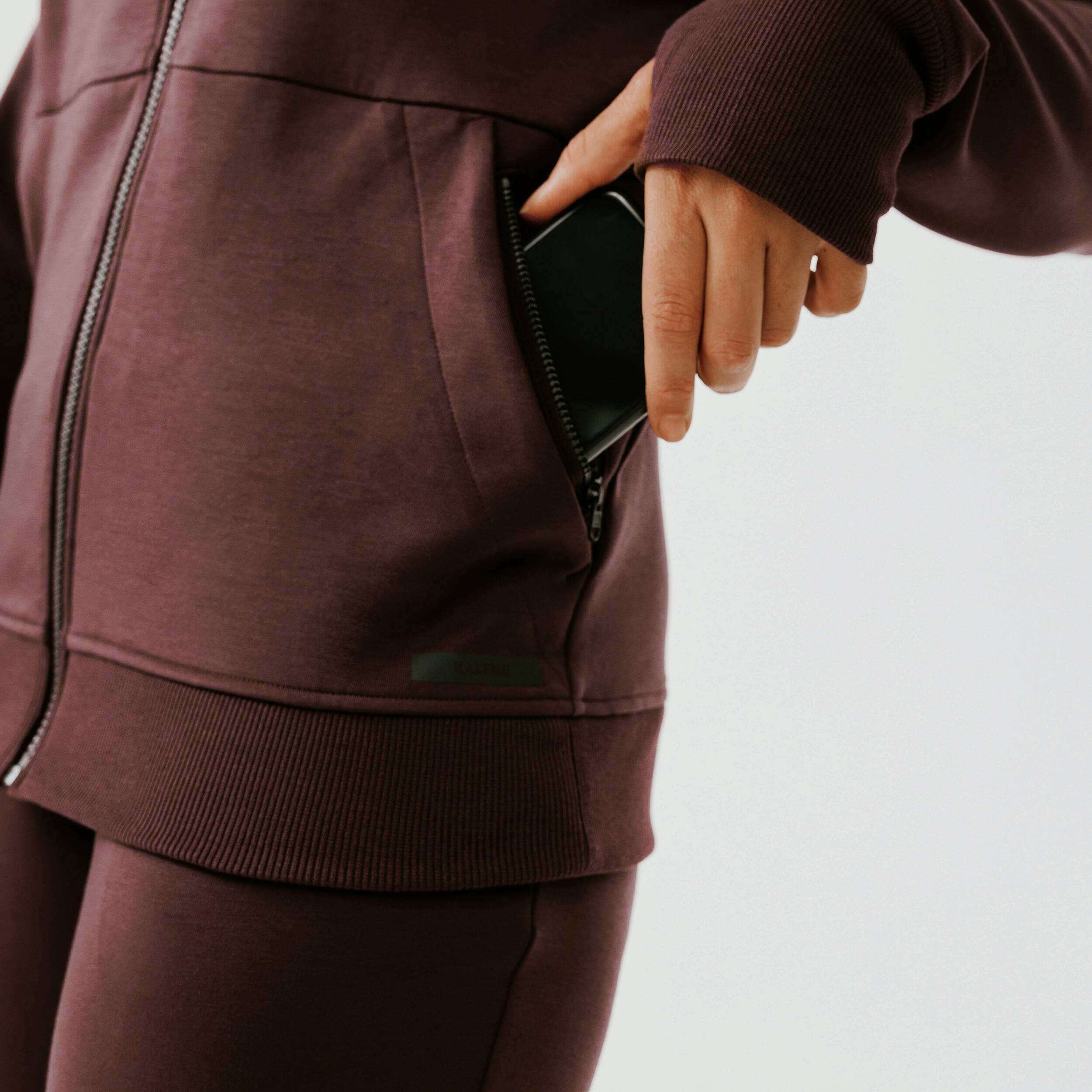 Women Warm Hooded Running Jacket 500 - Brown -  5