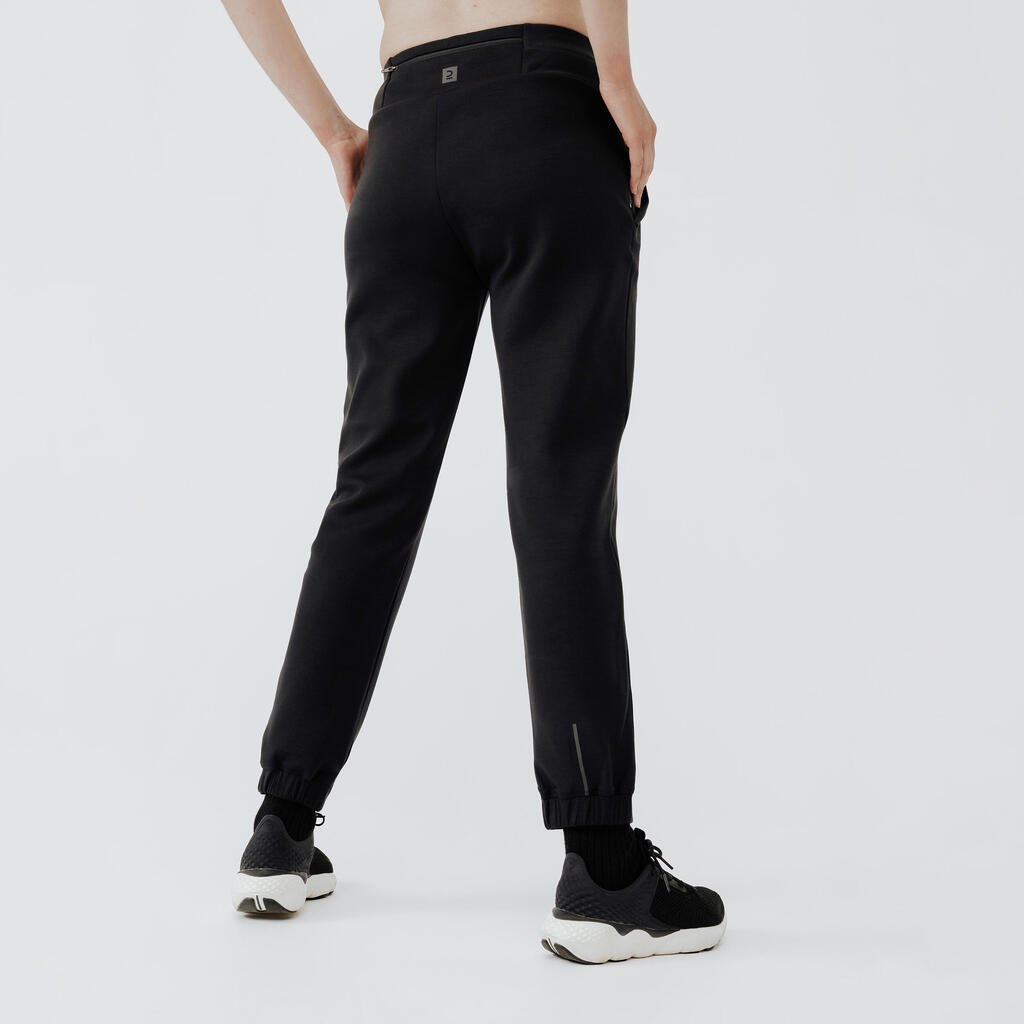 PANTALONE ZA TRČANJE/DŽOGING 500 ŽENSKE TOPLE - CRNE