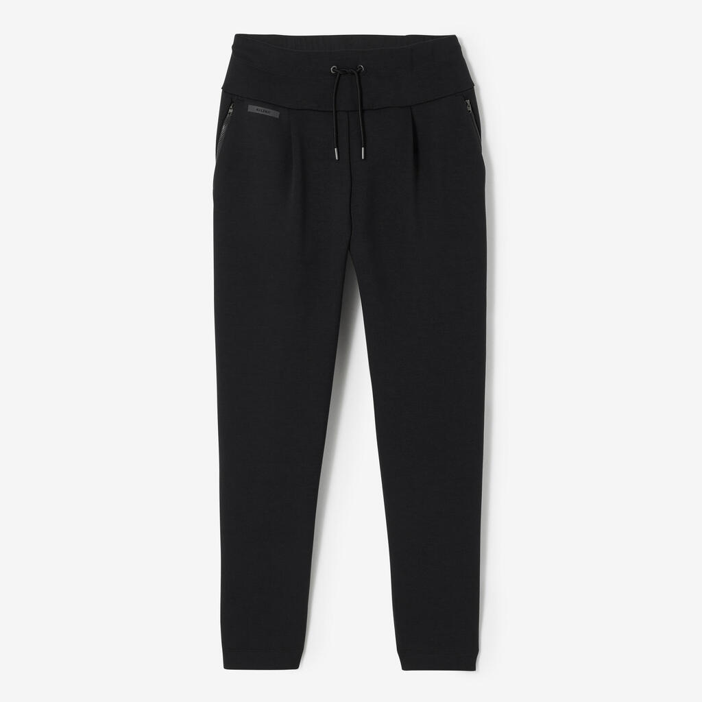 PANTALONE ZA TRČANJE/DŽOGING 500 ŽENSKE TOPLE - CRNE