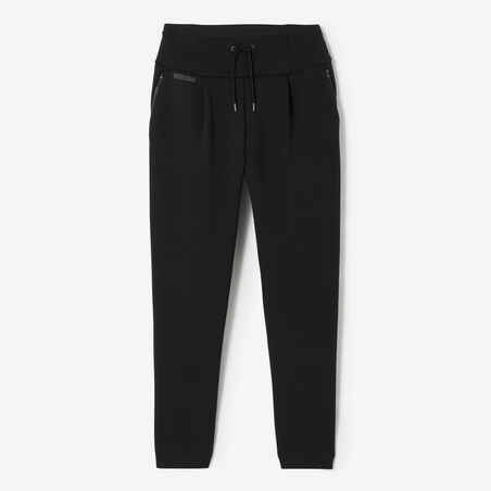 500 women's warm running/jogging trousers - black