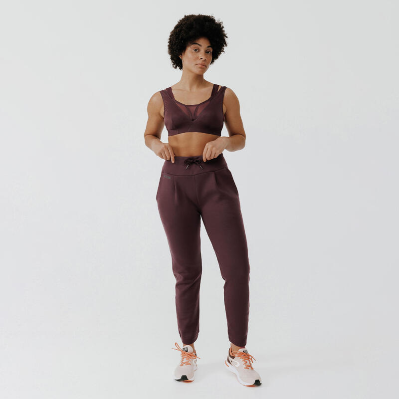 Warme joggingbroek voor dames Jogging 500 bruin