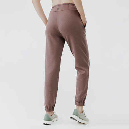 500 women's warm running/jogging trousers - purple