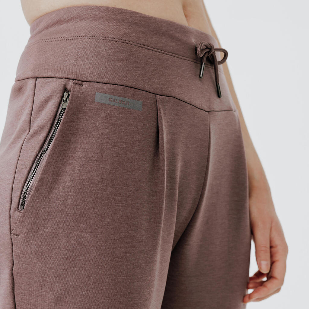 PANTALONE ZA TRČANJE/DŽOGING 500 ŽENSKE TOPLE - CRNE