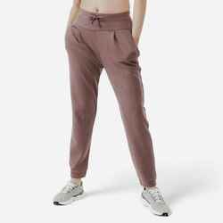 500 women's warm running/jogging trousers - purple