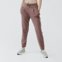 Pantalón jogger de running cálido mujer Jogging 500 marrón