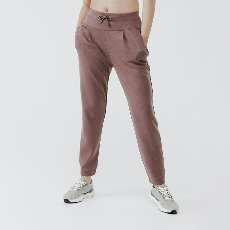 Pantalón jogger de running cálido mujer Jogging 500 marrón