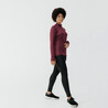 Zip Warm women's long-sleeved running T-shirt - burgundy