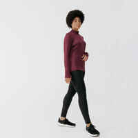 Zip Warm women's long-sleeved running T-shirt - purple