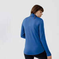 Zip Warm women's long-sleeved running T-shirt - dark blue