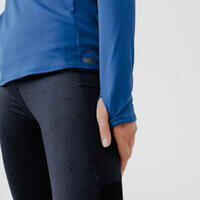 Zip Warm women's long-sleeved running T-shirt - dark blue