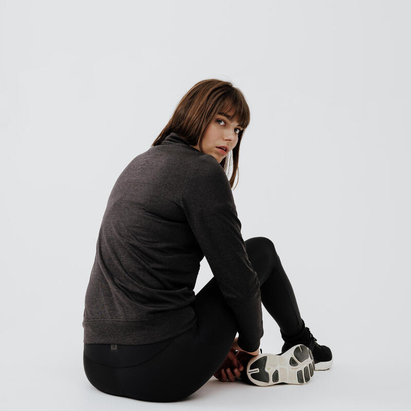 Women's breathable running jacket Dry black KALENJI Decathlon