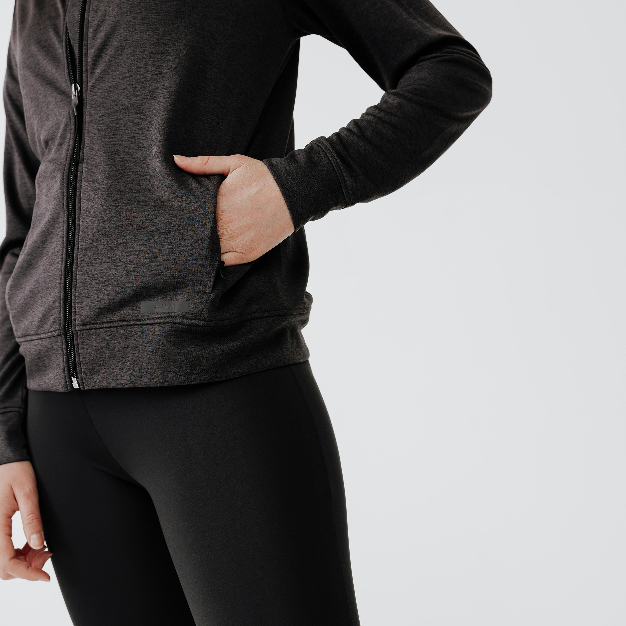 Manteau de course femme – Dry noir - KALENJI