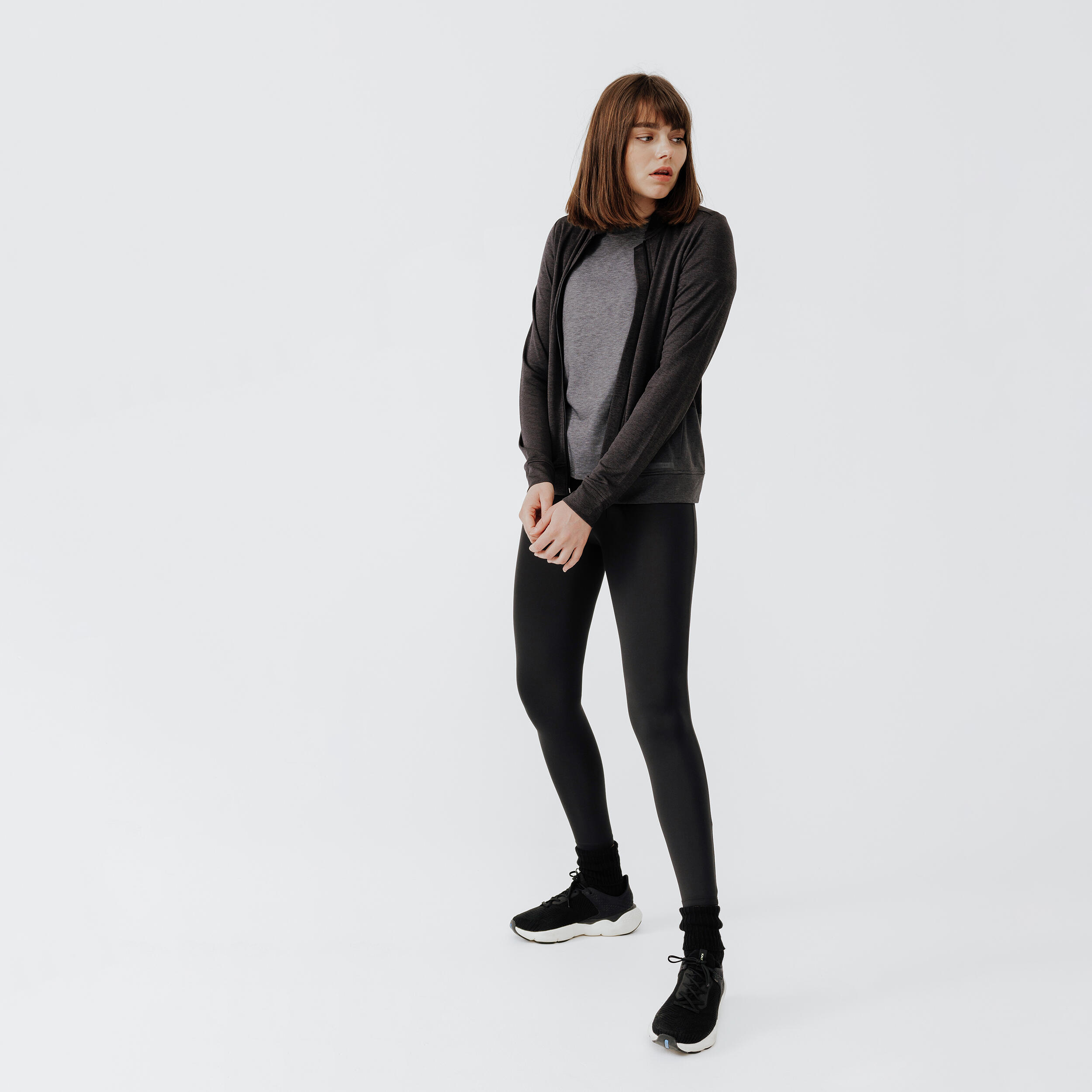 Manteau de course femme – Dry noir - KALENJI