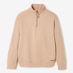 Sweat running chaud col zip femme - Warm + beige