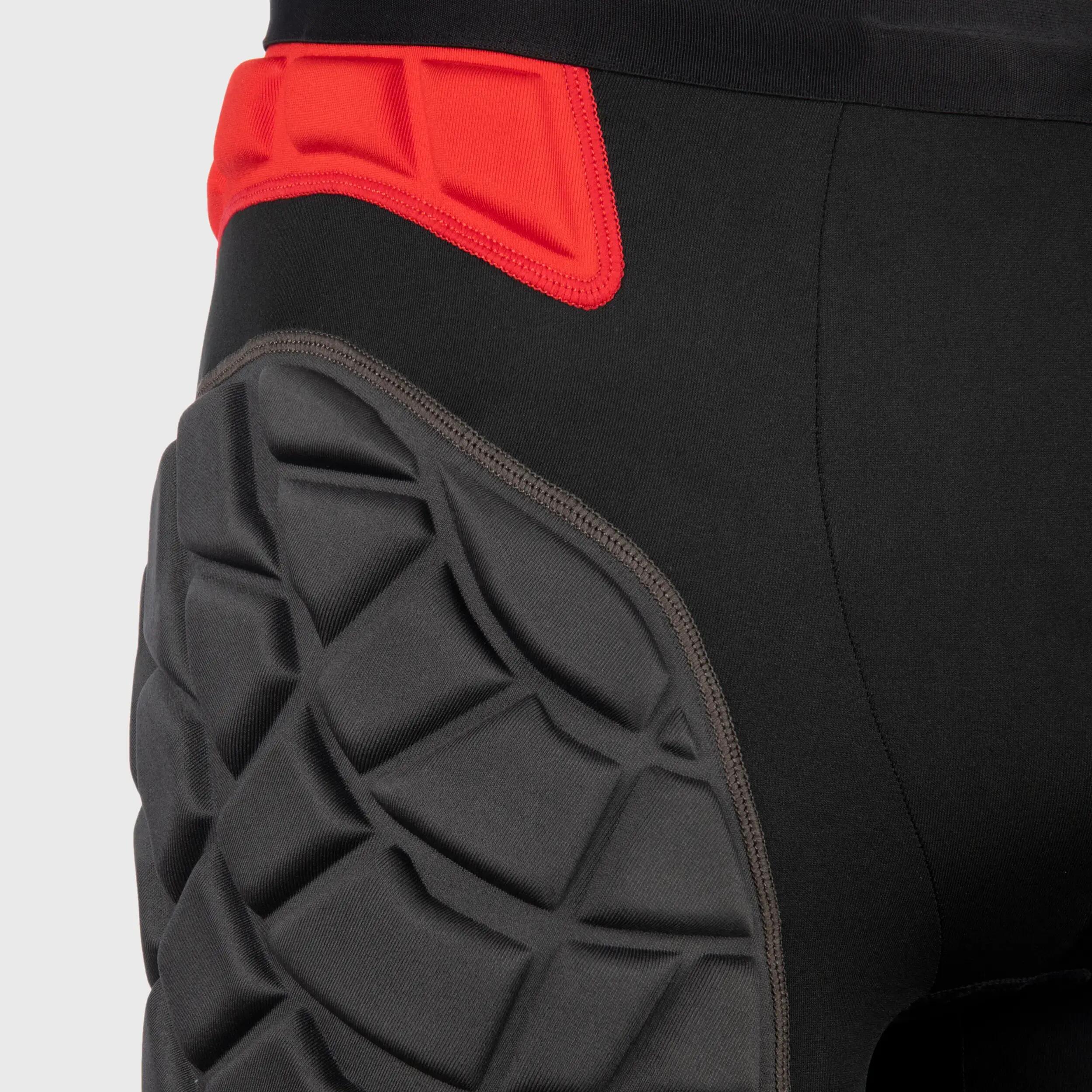 Men's Protective Rugby Undershorts R500 - Black/Red 6/14
